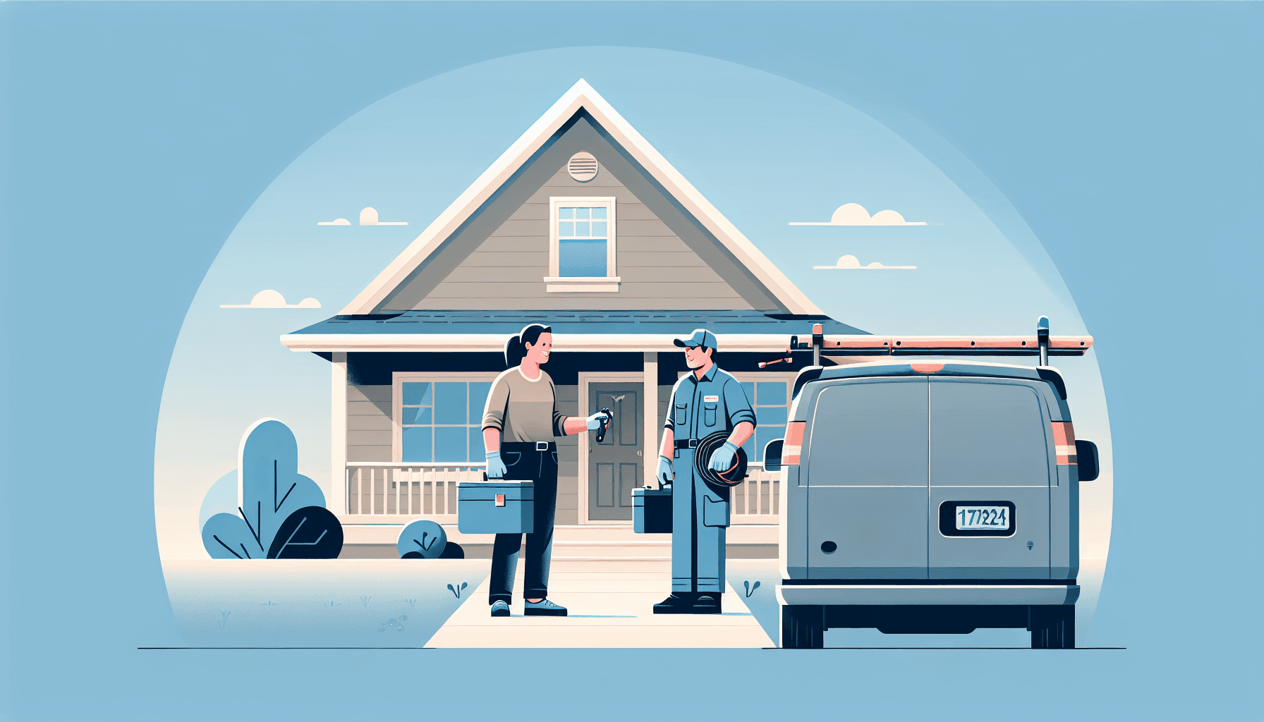 Illustration of a homeowner speaking with a licensed electrician
